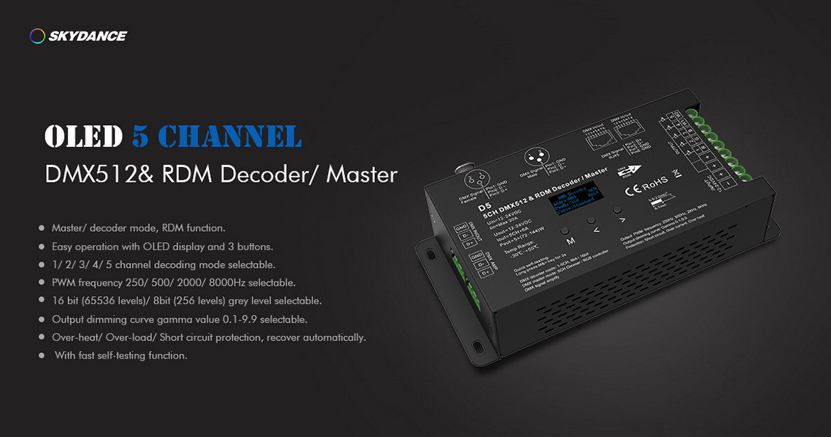 Skydance OLED DMX Decoder D5